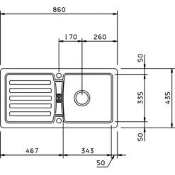 Eurodomo Einbauspüle Prima 86 Cm Weiß -Wenko Store 01 prima 45 weiss skizze 5
