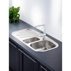 OBI Einbauspüle Quadra Duo 100 Edelstahl Eckig -Wenko Store 0787300264 ab01 16 03 16 2