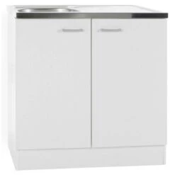 Spülenunterschrank Klassik 60 Weiß Ohne Arbeitsplatte 80 Cm