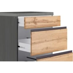 Held Möbel Küchenunterschrank Turin 60 Cm Mit Auszügen Wotaneiche/Graphit -Wenko Store 189404 11016600 CU 11