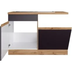 Held Möbel Spülenunterschrank Turin 120 Cm Mit GSP-Blende Graphit/Wotaneiche -Wenko Store 189434 11016600 S 02