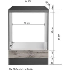Held Möbel Herdumbauschrank Turin 60 Cm Wotaneiche/Graphit -Wenko Store 189473 11016600 VM 06