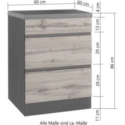 Held Möbel Kochfeldumbauschrank Turin 60 Cm Graphit/Wotaneiche -Wenko Store 189524 11016600 VM 06