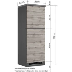 Held Möbel Kühlschrankumbauschrank Turin 60 Cm Wotaneiche/Graphit -Wenko Store 189536 11016600 VM 07