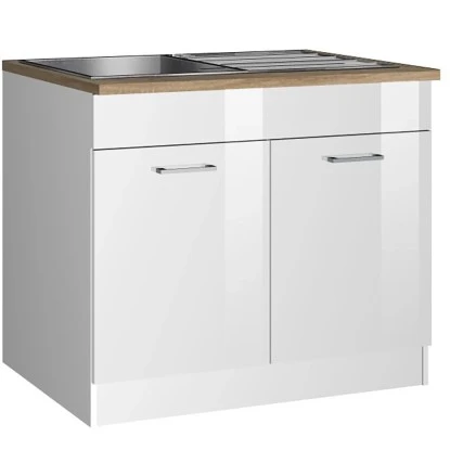 Held Möbel Spülenunterschrank Mailand 100 Cm Hochglanz Weiß/Weiß 4 Held Möbel Spülenunterschrank Mailand 100 Cm Hochglanz Weiß/Weiß – Bild 2