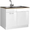 Held Möbel Spülenunterschrank Mailand 110 Cm Hochglanz Weiß/Weiß -Wenko Store 189973 11016600 S 01