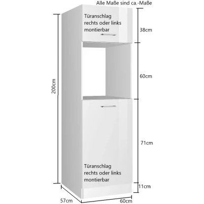 Held Möbel Ofenumbauschrank Mailand 60 Cm Hochglanz Graphit/Graphit 4 Held Möbel Ofenumbauschrank Mailand 60 Cm Hochglanz Graphit/Graphit – Bild 2