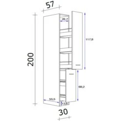 Flex-Well Apothekerschrank 30 Cm Arizona Quarz Cubanit-San Remo Eiche -Wenko Store 247350 4051 5 11