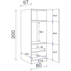 Flex-Well Geräteumbauschrank 60 Cm Arizona Quarz Cubanit-San Remo Eiche -Wenko Store 247362 4051 5 5