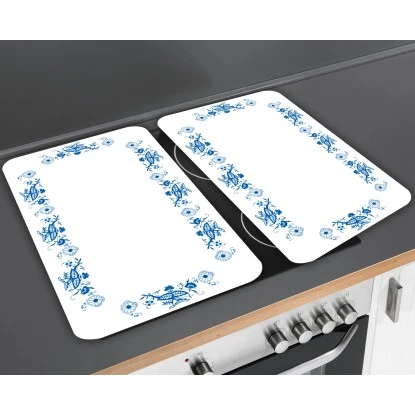 Wenko Herdabdeckplatten Universal Blaue Rankblüten 2er Set Mehrfarbig 4 Wenko Herdabdeckplatten Universal Blaue Rankblüten 2er Set Mehrfarbig – Bild 2