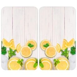 Wenko Herdabdeckplatten Universal Zitronen 2er Set Mehrfarbig