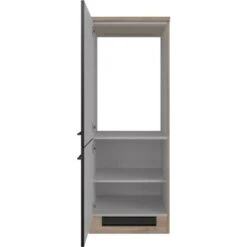 Flex-Well Exclusiv Demi-Geräteumbauschrank Capri 60 Cm Schwarz Matt-Endgrain Oak -Wenko Store 4047584070094 4051 S 02