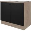 Flex-Well Exclusiv Spülenunterschrank Capri 100 Cm Schwarz Matt-Endgrain Oak -Wenko Store 4047584070117 4051 S 02