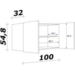 Flex-Well Exclusiv Oberschrank Capri 100 Cm Schwarz Matt-Endgrain Oak -Wenko Store 4047584070155 4051 VM H100