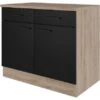 Flex-Well Exclusiv Unterschrank Capri 100 Cm Schwarz Matt-Endgrain Oak 2 Flex-Well Exclusiv Unterschrank Capri 100 Cm Schwarz Matt-Endgrain Oak -Wenko Store 4047584070247 4051 S 02