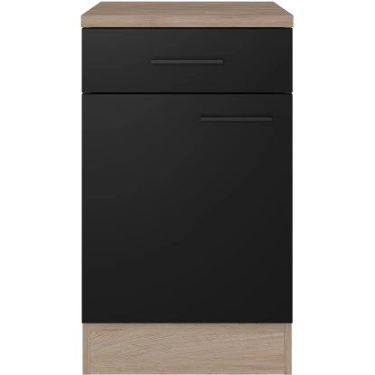 Flex-Well Exclusiv Unterschrank Capri 50 Cm Schwarz Matt-Endgrain Oak 4 Flex-Well Exclusiv Unterschrank Capri 50 Cm Schwarz Matt-Endgrain Oak – Bild 2