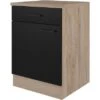 Flex-Well Exclusiv Unterschrank Capri 60 Cm Schwarz Matt-Endgrain Oak -Wenko Store 4047584070278 4051 S 03