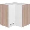 Flex-Well Exclusiv Eck-Hängeschrank Abaco 60 Cm X 60 Cm Perlmutt Glänzend-Akazie -Wenko Store 436629 4051 he60abaco