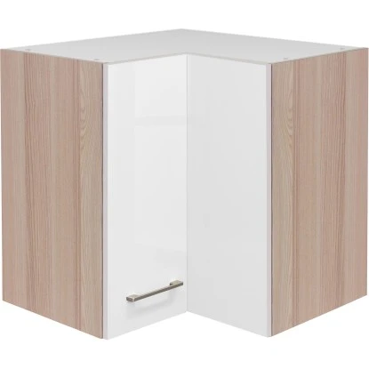 Flex-Well Exclusiv Eck-Hängeschrank Abaco 60 Cm X 60 Cm Perlmutt Glänzend-Akazie 3 Flex-Well Exclusiv Eck-Hängeschrank Abaco 60 Cm X 60 Cm Perlmutt Glänzend-Akazie