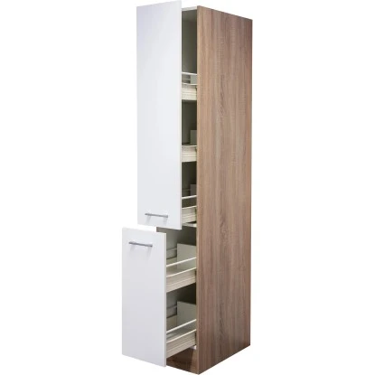Flex-Well Classic Apotheker-Hochschrank Florida30 Cm Weiß-Sonoma Eiche 3 Flex-Well Classic Apotheker-Hochschrank Florida30 Cm Weiß-Sonoma Eiche
