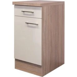 Flex-Well Exclusiv Unterschrank Orlando 40 Cm Kaschmir Glanz-Sonoma Eiche