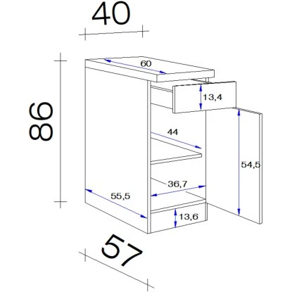 Flex-Well Exclusiv Unterschrank Orlando 40 Cm Kaschmir Glanz-Sonoma Eiche 4 Flex-Well Exclusiv Unterschrank Orlando 40 Cm Kaschmir Glanz-Sonoma Eiche – Bild 2