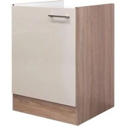 Flex-Well Exclusiv Spülenunterschrank Orlando 50 Cm Kaschmir Glanz-Sonoma Eiche