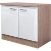 Flex-Well Exclusiv Spülenunterschrank Valero 100 Cm Hochglanz Weiß-Sonoma Eiche 1 Flex-Well Exclusiv Spülenunterschrank Valero 100 Cm Hochglanz Weiß-Sonoma Eiche -Wenko Store 4527727 4800 u100 valero 2