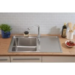 Respekta Einbauspüle Chicago 86 Cm X 50 Cm Edelstahl -Wenko Store 45546 4384 CHICAGO86X50 17