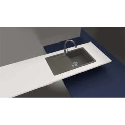 Granitspüle Altena D-100 Inkl. Küchenarmatur Simi 50 Cm X 86 Cm Onyx -Wenko Store 509101 3587 4