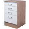 Flex-Well Classic Schubkastenschrank Florida 50 Cm Weiß-Sonoma Eiche -Wenko Store 525994 4800 ussa50 samoa 2