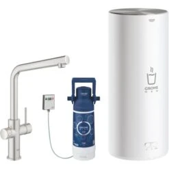 Grohe L-Auslauf Armatur Und Boiler Red Duo L-Size Supersteel