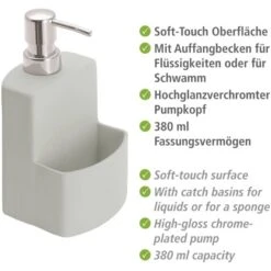 Wenko Spülmittelspender Festival Mit Griffiger Soft-Touch Oberfläche Grau -Wenko Store 548131 1068 02