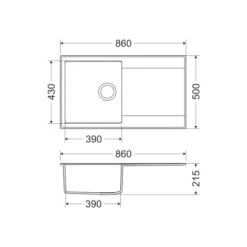 Miló Einbauspüle Granitverbundstoff Palladio 86 Schwarz -Wenko Store 5903140018087 20 1