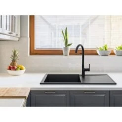 Miló Einbauspüle Granitverbundstoff Palladio 86 Schwarz -Wenko Store 5903140018094 30