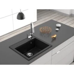 Miló Einbauspüle Granitverbundstoff Luxuria 56 Schwarz -Wenko Store 5903140018322 30