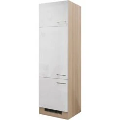 Flex-Well Exclusiv Geräteumbauschrank Abaco 60 Cm Perlmutt Glänzend-Akazie