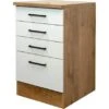 Flex-Well Exclusiv Schubkastenunterschrank Vintea 50 Cm Magnolie Matt-L. Oak 2 Flex-Well Exclusiv Schubkastenunterschrank Vintea 50 Cm Magnolie Matt-L. Oak -Wenko Store 756445 4051 USSA50Vintea K