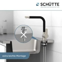 Schütte Spültischarmatur Rio Edelstahloptik Schwarz Matt -Wenko Store 766206 2759 04