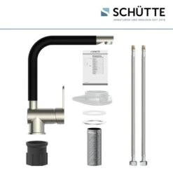 Schütte Spültischarmatur Rio Edelstahloptik Schwarz Matt -Wenko Store 766206 2759 05