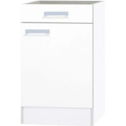Unterschrank Ohne Arbeitsplatte 50 Cm OPTIkult Oslo214 Feinstruktur Weiß