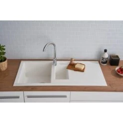 Respekta Einbauspüle Mineralite Houston 100 Cm X 50 Cm Weiß -Wenko Store 793 4384 HOUSTON100X50W 11