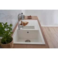 Respekta Einbauspüle Mineralite Houston 100 Cm X 50 Cm Weiß -Wenko Store 793 4384 HOUSTON100X50W 12