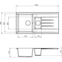 Respekta Einbauspüle Mineralite Houston 100 Cm X 50 Cm Weiß -Wenko Store 793 4384 HOUSTON100X50W 15