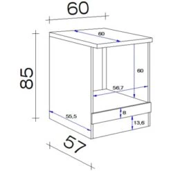 Flex-Well Herdumbauschrank Capri 60 Cm Schwarz Matt-Endgrain Oak 7 Flex-Well Herdumbauschrank Capri 60 Cm Schwarz Matt-Endgrain Oak -Wenko Store 84070186 4051 VM HU60 28mm