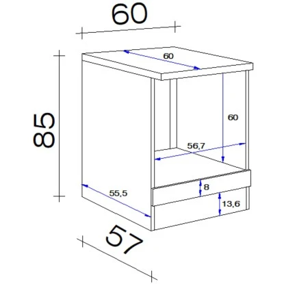 Flex-Well Herdumbauschrank Capri 60 Cm Schwarz Matt-Endgrain Oak 5 Flex-Well Herdumbauschrank Capri 60 Cm Schwarz Matt-Endgrain Oak – Bild 3