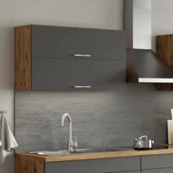 Held Möbel Klapphängeschrank Sorrento BxHxT 100x57x34 Cm Anthrazit-Wotaneiche -Wenko Store 853744 11016600 7