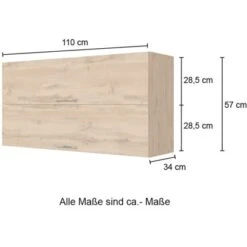 Held Möbel Klapphängeschrank Sorrento BxHxT 110 X 57 X 34 Cm Wotaneiche-Grafit -Wenko Store 853752 11016600 4