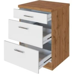 Held Möbel Auszugsschrank Sorrento 50 X 85 X 60 Cm Schubk. 2 Ausz. Weiß-Wotanei. -Wenko Store 853778 11016600 3