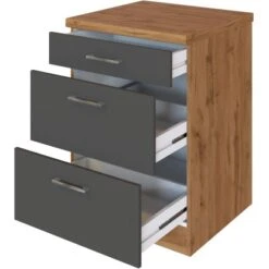 Held Möbel Auszugsschrank Sorrento 50 X 85 X 60 Cm Schubk. 2 Ausz. Anthr.-Wotan. -Wenko Store 853781 11016600 3